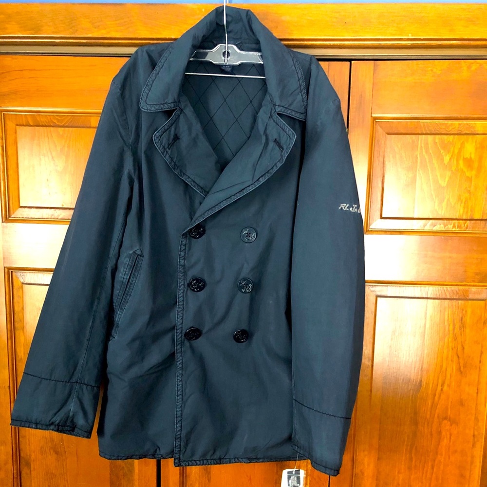 Men's Navy Blue Polo Cotton Peacoat Size XL NWT